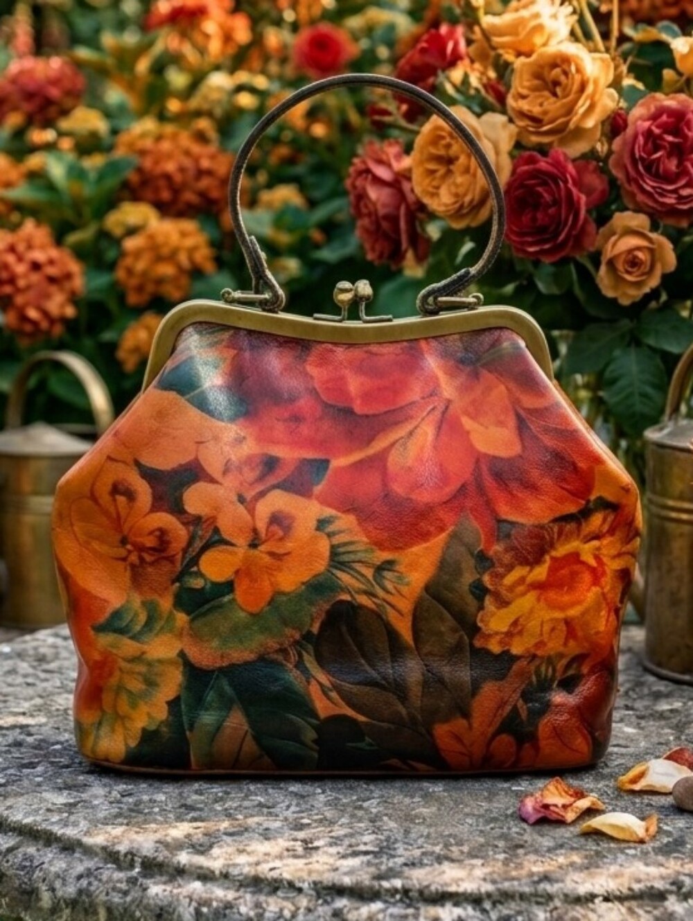 Patricia Nash Laureana Floral Kisslock Satchel
